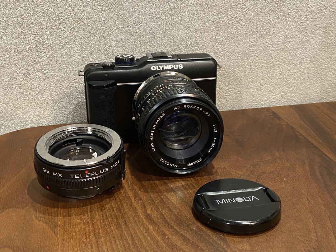 OLYMPUS e-pl1s 黒 ミノルタ 50㍉1:1.7 オールドレンズ付 OLYMPUS e-pl1s 黒 ミノルタ 50㍉1:1.7 オールドレンズ付