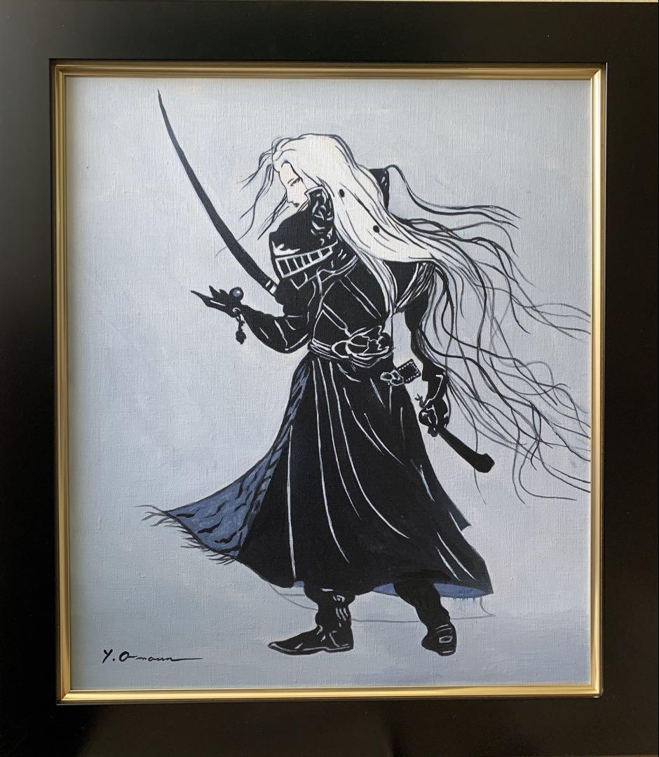 天野喜孝/剣士画/F10号/絵画/額縁/油彩画/肉筆/手書き （天野