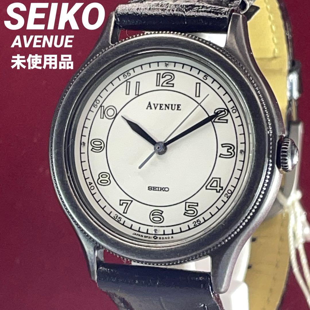 未使用 90s SEIKO AVENUE クォーツ 電池交換済 日本製 腕時計