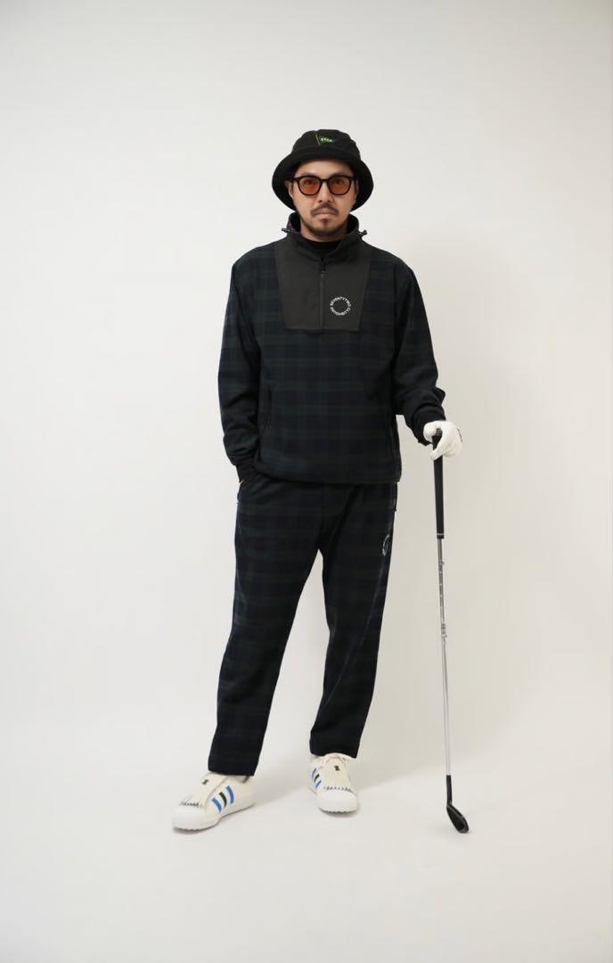 春のコレクション fabric 新品☆STCH サークルロゴパンツ THE gray×navy（360° メンズウェア