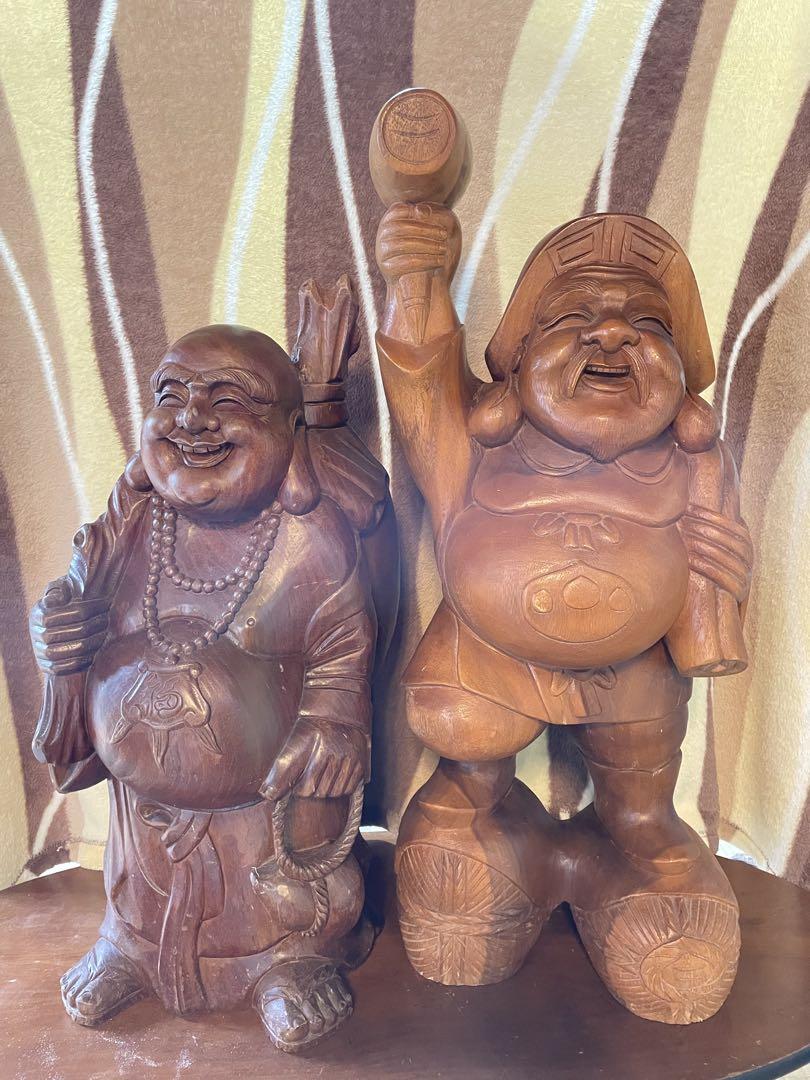 骨董市で購入　大黒さま・布袋さま 骨董市で購入 大黒さま・布袋さま （大黒様と布袋様 [2z-3495