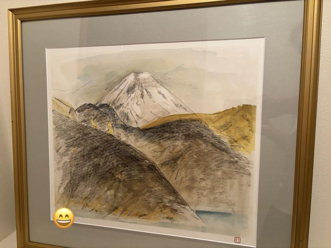 ☆美品・大型作品☆奥村土牛 作　「大快晴の富士」リトグラフ 奥村土牛 『大快晴の富士』石版画集「白富士二景より