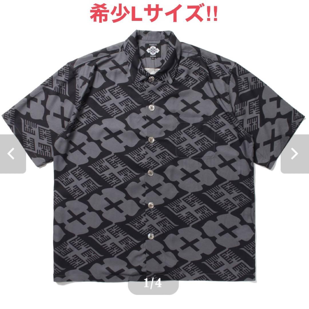 BUDSPOOL × GAKKIN 花罰×麻 PATTERN シャツ L舐達麻 GAKKIN x BUDSPOOL 花罰家紋 L/S HAWAIlAN SHIRT – GXX