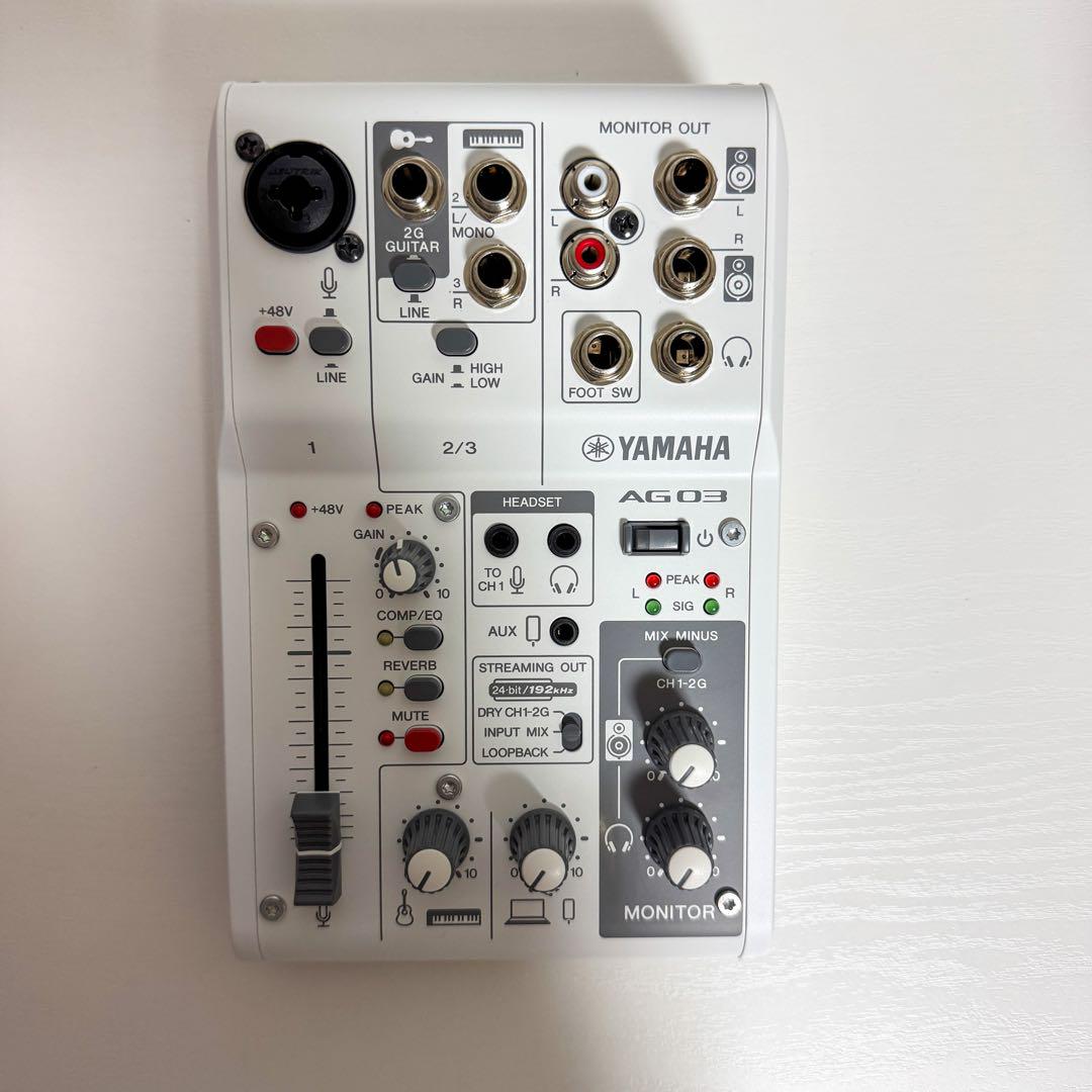 YAMAHA AG03 オーディオインターフェース　ホワイト YAMAHA オーディオインターフェース/デジタルミキサーAG03 White