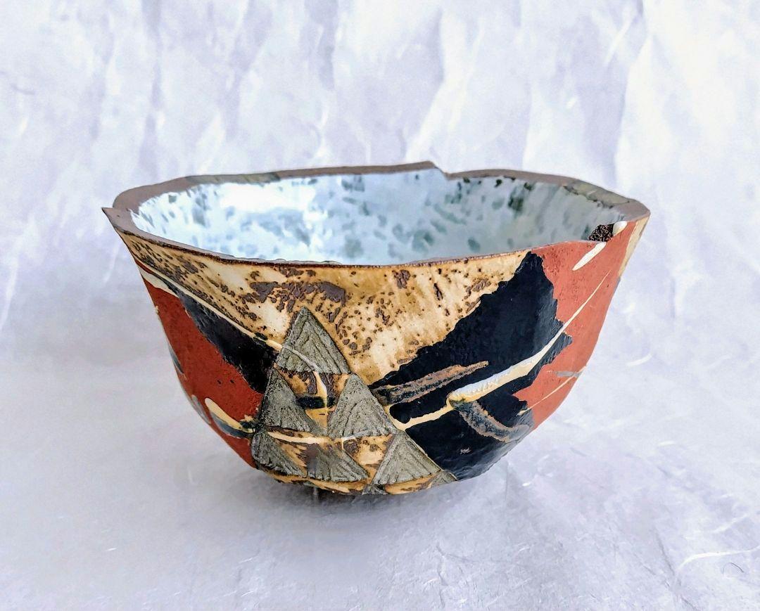 彩文茶碗 (熊本義孝 作) 未使用 新品同様 彩文茶碗 (熊本義孝 作) 未使用 新品同様（彩文茶碗 (熊本義孝