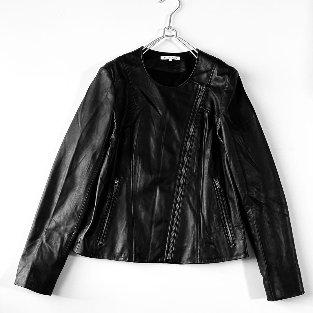 ヘルムートラング ラムレザー ライダース ジャケット s（HELMUT