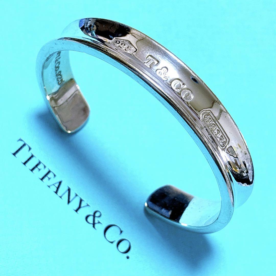 美品】Tiffany ティファニー ナロー カフ ワイド バングル SV925