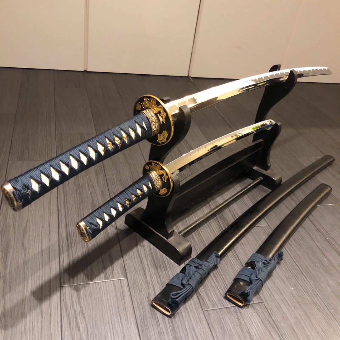 高級模造刀　居合刀　 美術刀剣　太刀　脇差　大小セット　緑拵え 居合刀大小 SZY｜製作事例｜肥後虎-HIGOTORA
