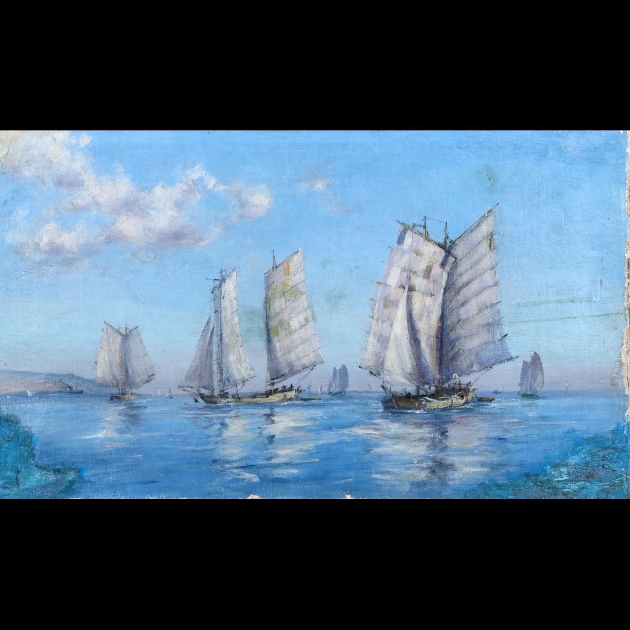 山本鼎 「風景画」 肉筆油彩8号 楾 V178-QS（山本鼎（1882-1946
