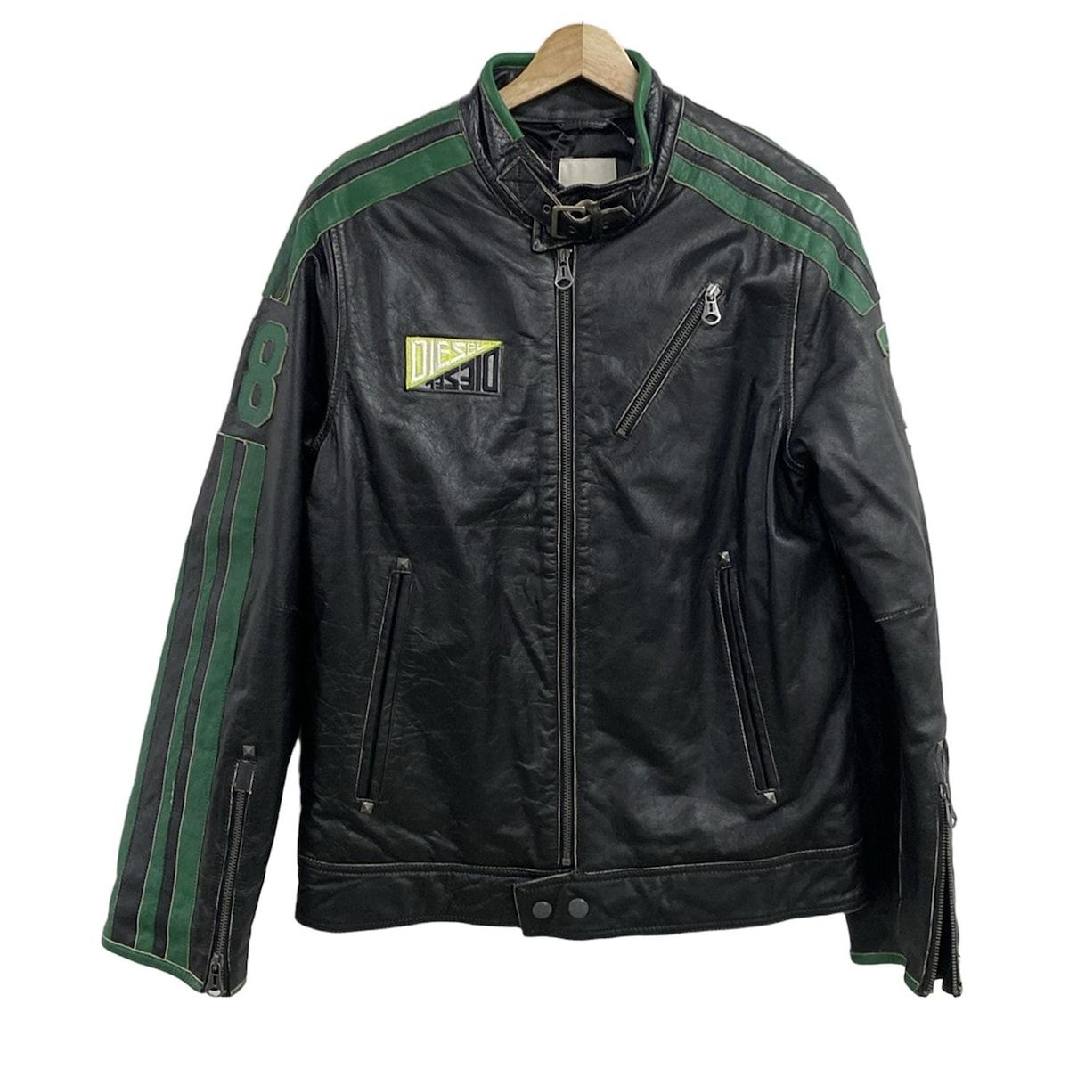 DIESEL オリーブ シングルライダース S DIESEL(ディーゼル) ライダースジャケット サイズXXL - 黒