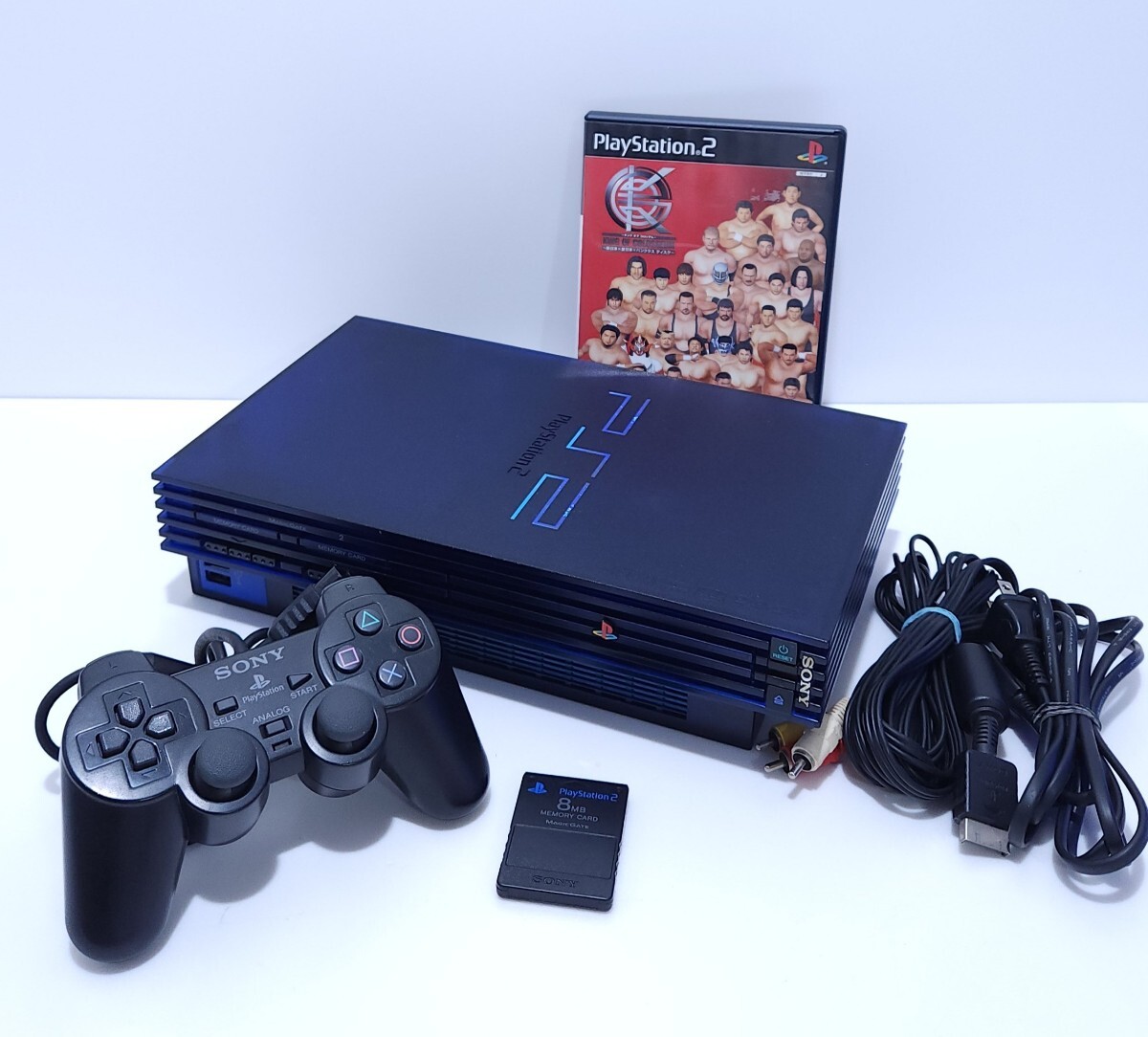 美品 動作品 希少カラー ミッドナイトブルー PS2 本体