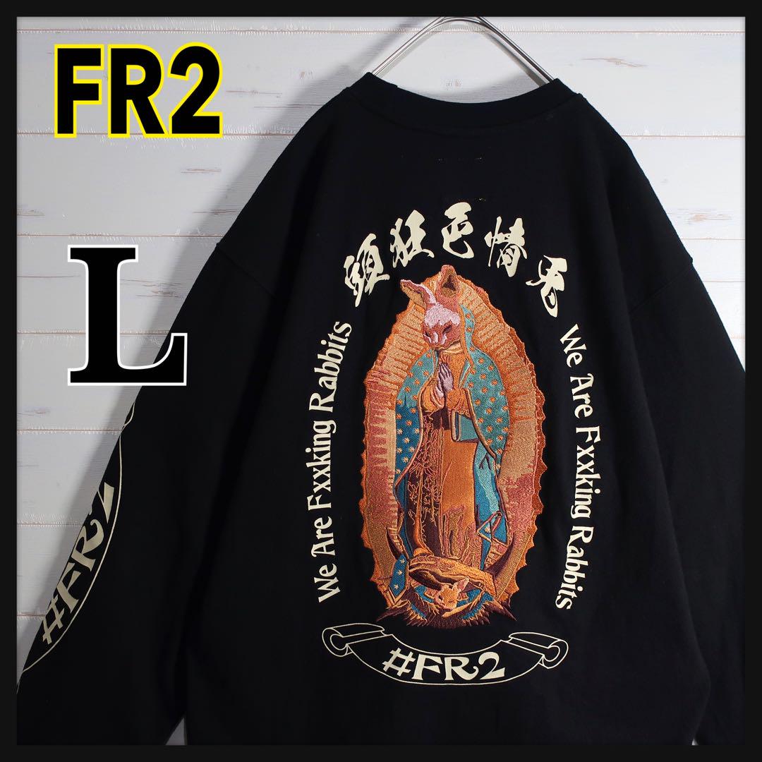 【激レア】FR2 マリア ロンT 刺繍デザイン 袖ロゴ 豪華 L 黒. 激レア】FR2 マリア ロンT 刺繍デザイン 袖ロゴ 豪華 L 黒（ロン
