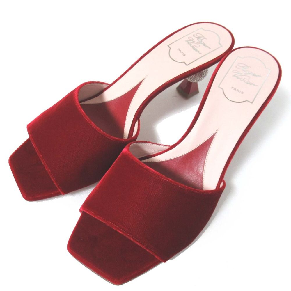 ROGER VIVIER◆Mariene Strass ベルベット ミュール*送料関税込 未使用 Roger Vivier ロジェヴィヴィエ Mariene Strass