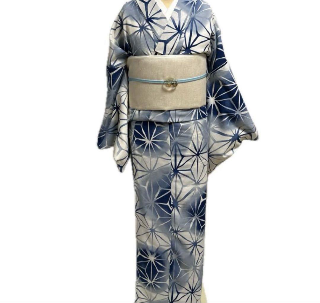 浴衣　ゆかた　ユカタ　白にブルー　青　水色　Lサイズ　花火に 浴衣 ゆかた ユカタ 白にブルー 青 水色 Lサイズ 花火に L 浴衣