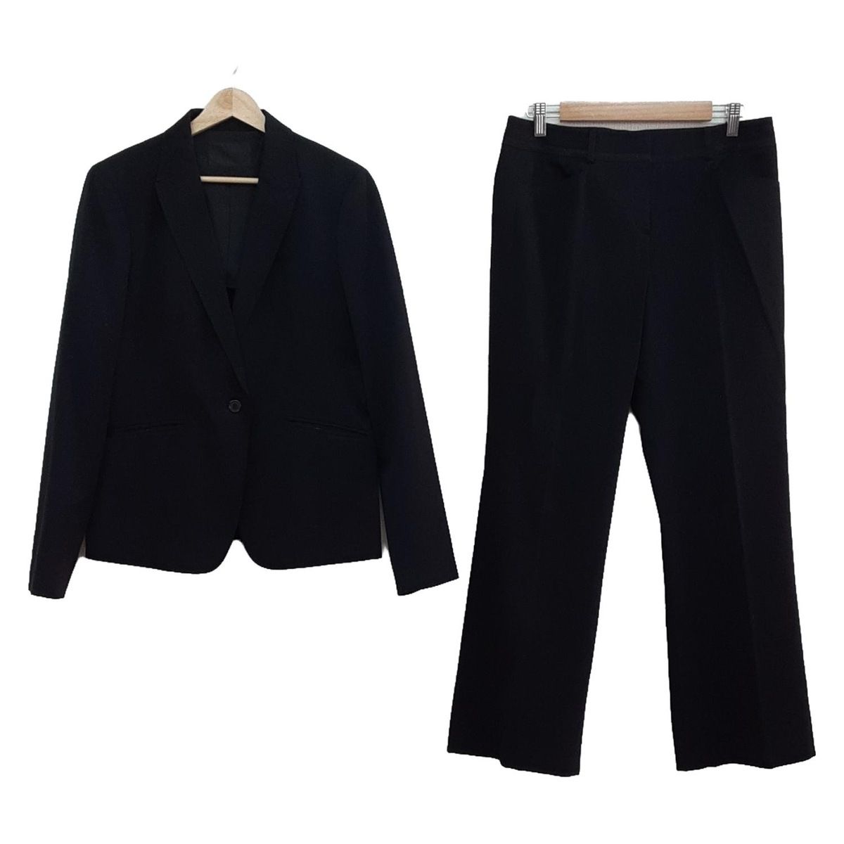 美品　ICB アイシービー　パンツスーツ　セットアップ　黒　ストライプ　L M ICB(アイシービー) レディースパンツスーツ レディース - 黒