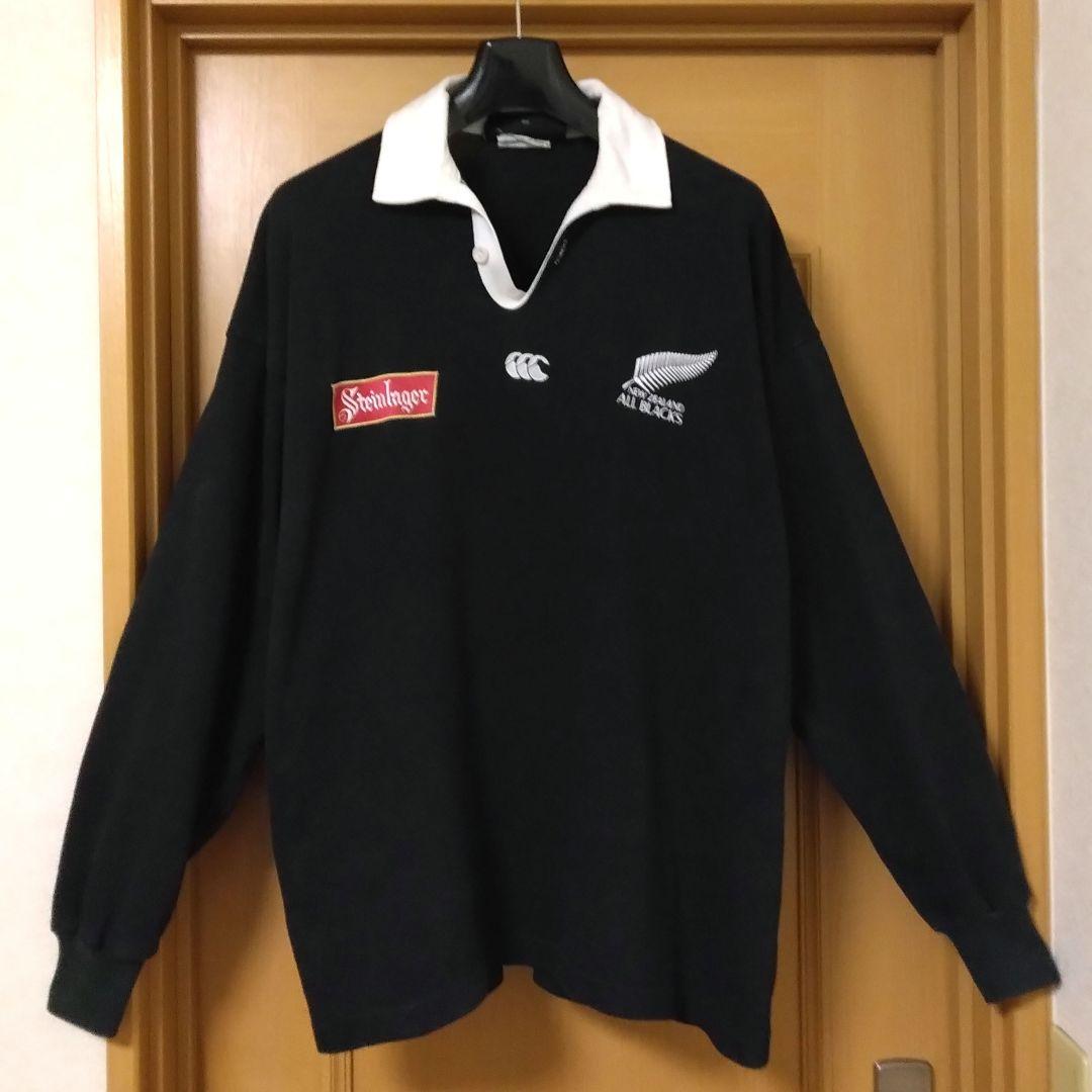 90sビンテージ カンタベリー オールブラックス ラガーシャツ M 90s カンタベリー×オールブラックス ビンテージ半袖ラガーシャツ