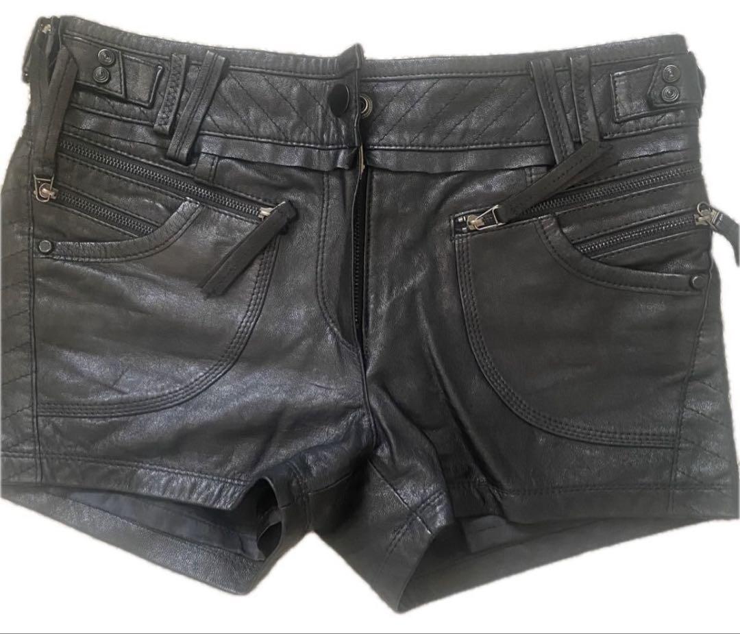 Andy レザーショートパンツ ブラック Andy レザーショートパンツ ブラック（フェイクレザーショート