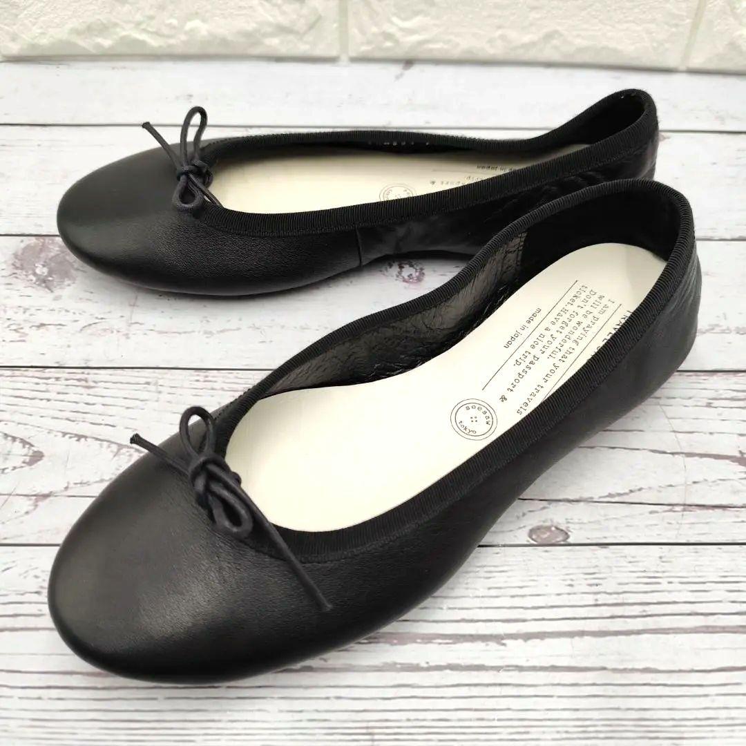 ショセ　chausser トラベルシューズ　黒 バレエシューズ 36 トラベルシューズバイショセ】TR-001 BLG(BLACK/ガラスレザー