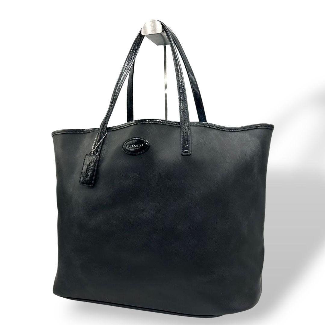 coach コーチ　トートバッグ　黒　オールレザー　ビジネスバッグ　s34 COACH コーチ オールレザー 本革 ステッチ トートバッグ A4可