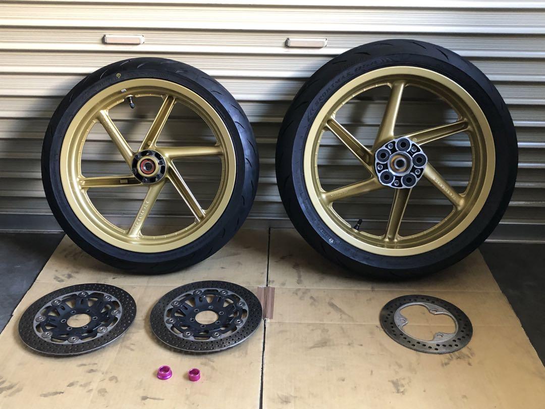 引き取り限定 NSR250R MAGTEKホイール前後セット、ダンロップQ5A 引き取り限定 NSR250R MAGTEKホイール前後セット、ダンロップQ5A