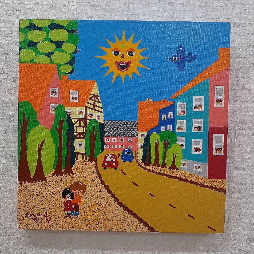 南ドイツの窓から 40×40cm アクリル絵の具 画家 小楠アキコ