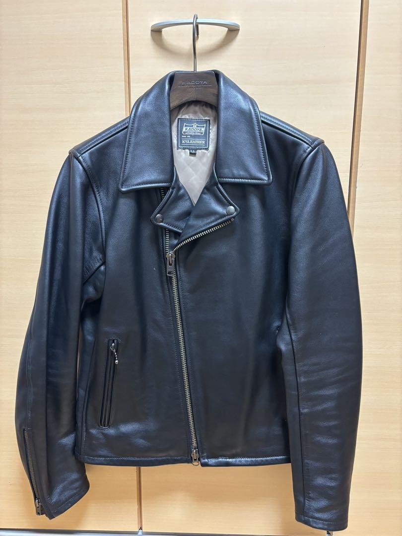 KADOYA K'S LEATHER ダブルライダースジャケット LLブラック K'S LEATHER カドヤブラック レザー ダブルライダースジャケット L