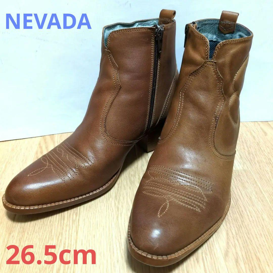 NEVADA ネバダ ウエスタンブーツ 26.5 サイドジップ ショート