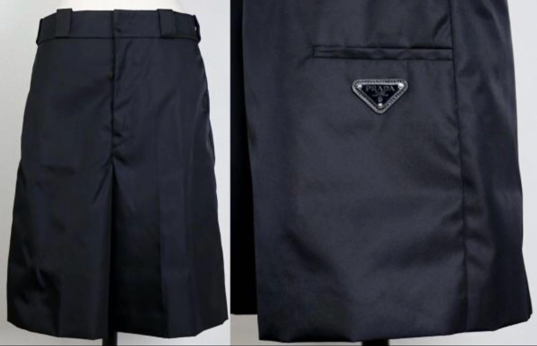 美品⭐️PRADAプラダ リナイロン ギャバジン バミューダ パンツ 黒 プラダ レディース】パンツ＆ショートパンツ｜PRADA