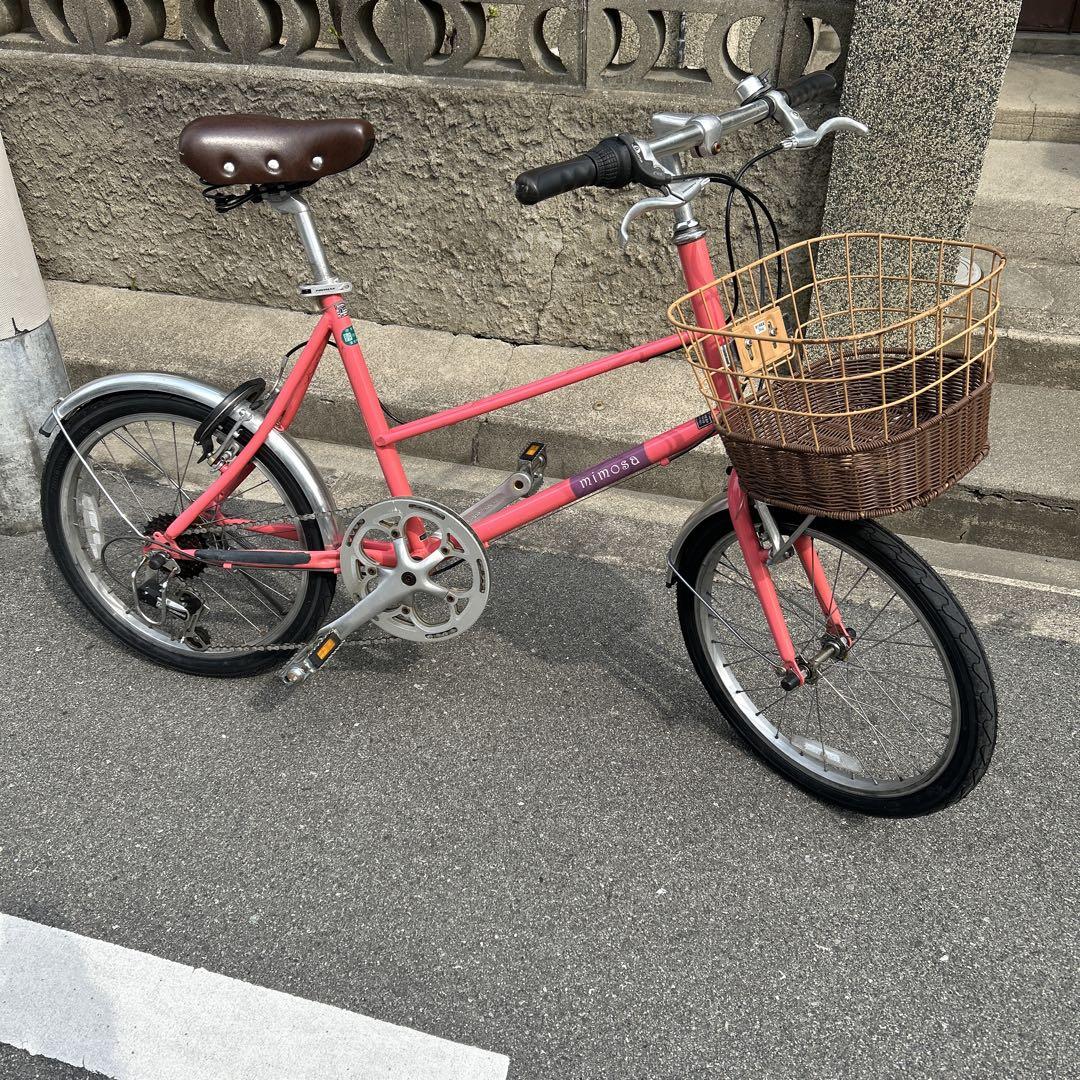 ミニベロ 自転車 バスケット付き　大阪より出品タイヤ前後新品交換済20インチ6段 ミニベロ 自転車 バスケット付き 大阪より出品タイヤ前後新品