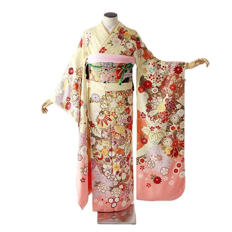 振袖 身長157-172cm 黄 ye-019（色無地結婚式の通販 | 着物
