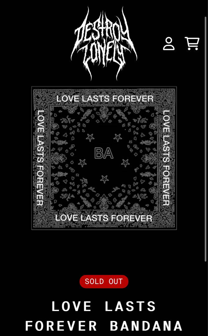 DESTROY LONELY LOVE LASTS FOREVER バンダナ（LOVE LASTS