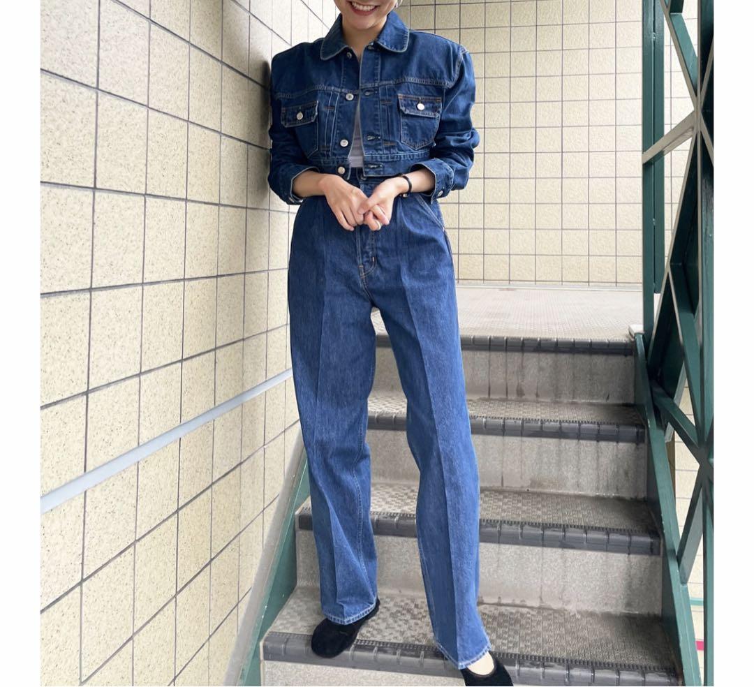 ホリデイ クロップドデニムジャケット セットアップ （Y2Kレザー