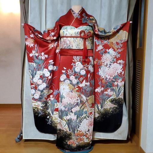 振り袖N、長襦袢、袋帯、小物セット （振り袖e、長襦袢、袋帯