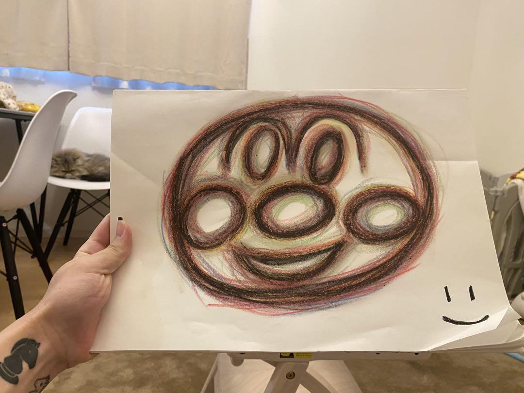 パステル画・クレヨン画 【愛と勇気だけが】（ビーチと夕日の