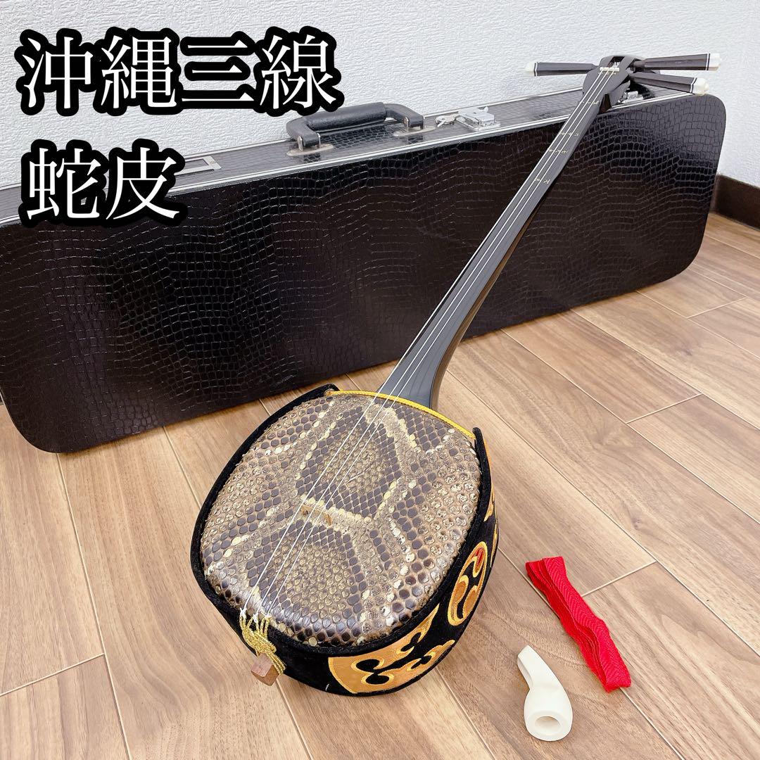 【付属品多数】高級 沖縄三線 蛇革 本革 黒漆黒 ハードケース付き 2025年最新】三線 蛇皮の人気アイテム - メルカリ