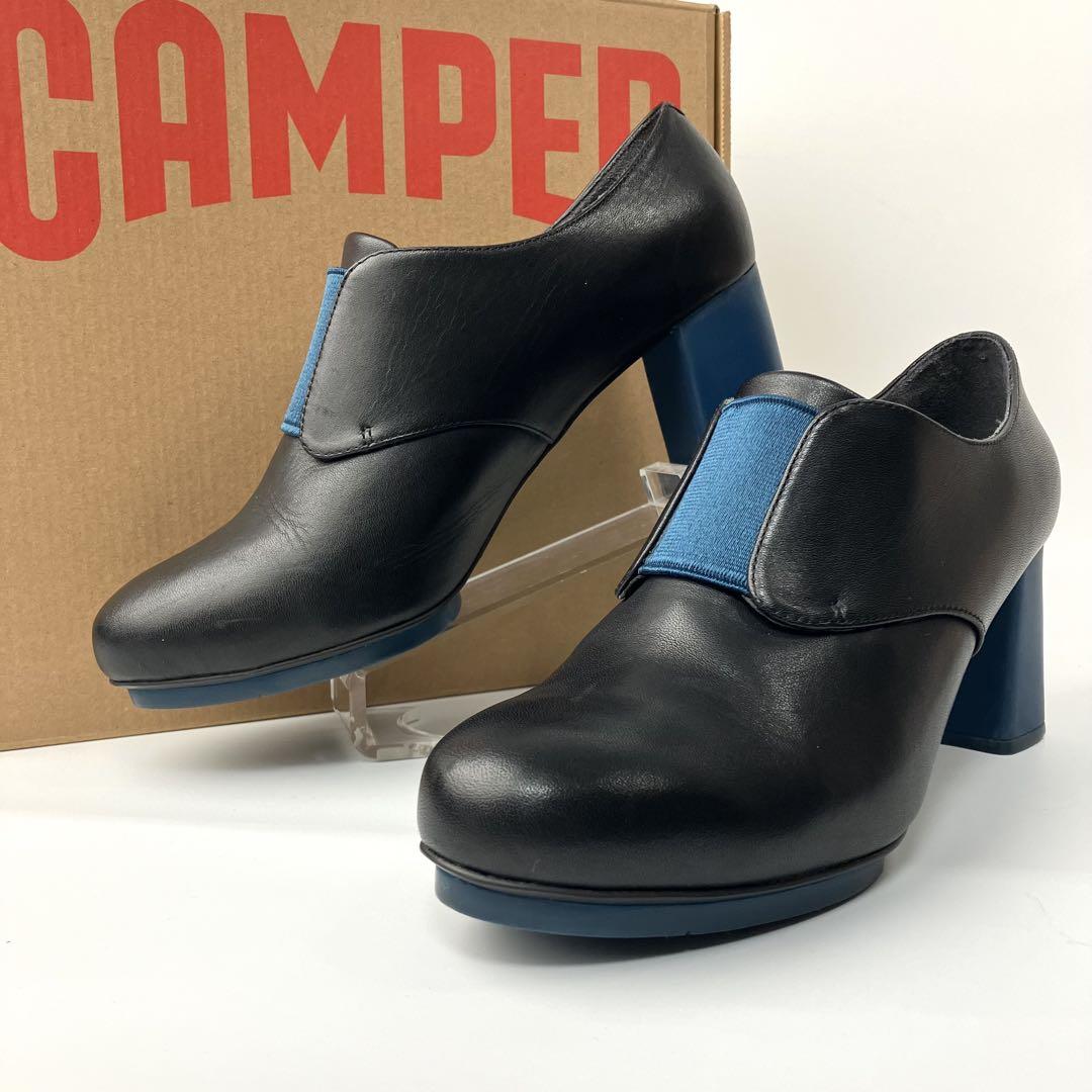 【良品】CAMPER MYRIAM チャンキーヒール　パンプス　本革　黒　39 良品】CAMPER MYRIAM チャンキーヒール パンプス 本革 黒 39