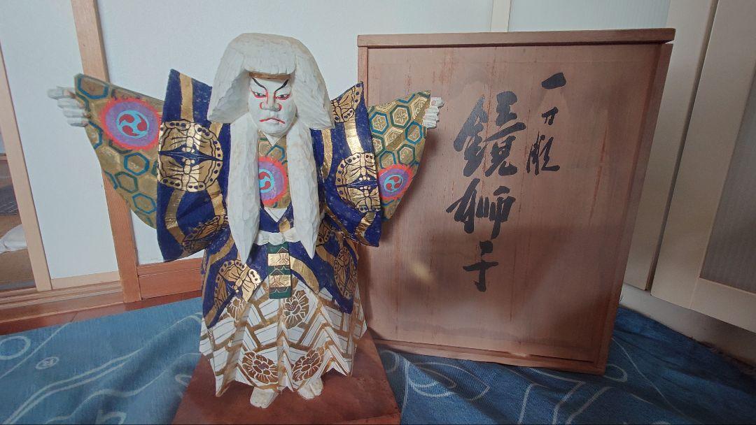 雛人形　一刀彫　清水俊明　古俊 奈良一刀彫 清水俊明 古俊 金彩木彫彩色 能楽『蘭陵王』 共箱
