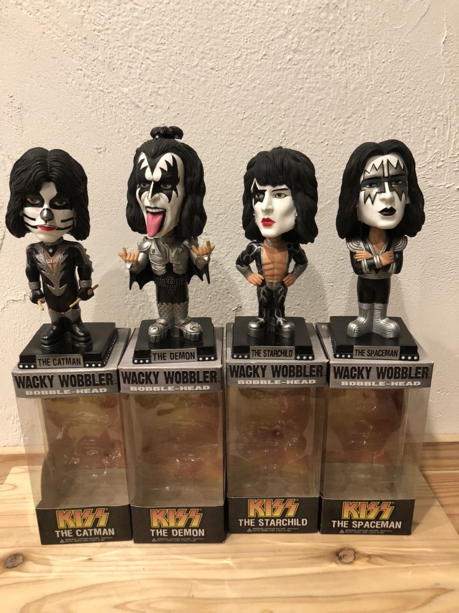 ☆ファンコ☆ ワッキーワブラー KISS 4体セット ボビングヘッド 箱傷】KISS CHASE版 4体セット FUNKO(ファンコ) Wacky Wobbler