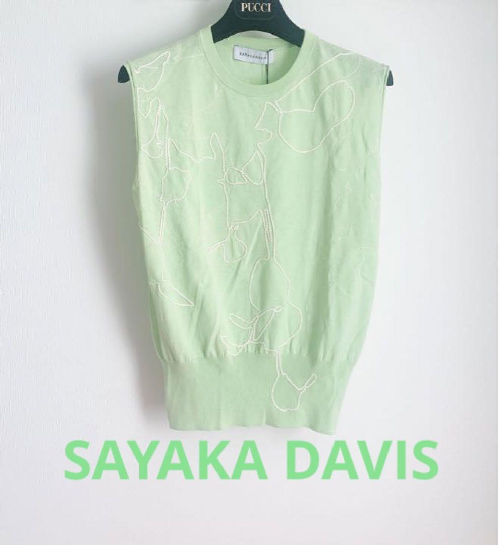 新品タグ付】SAYAKA DAVIS 刺繍 ノースリーブ （中古・古着通販