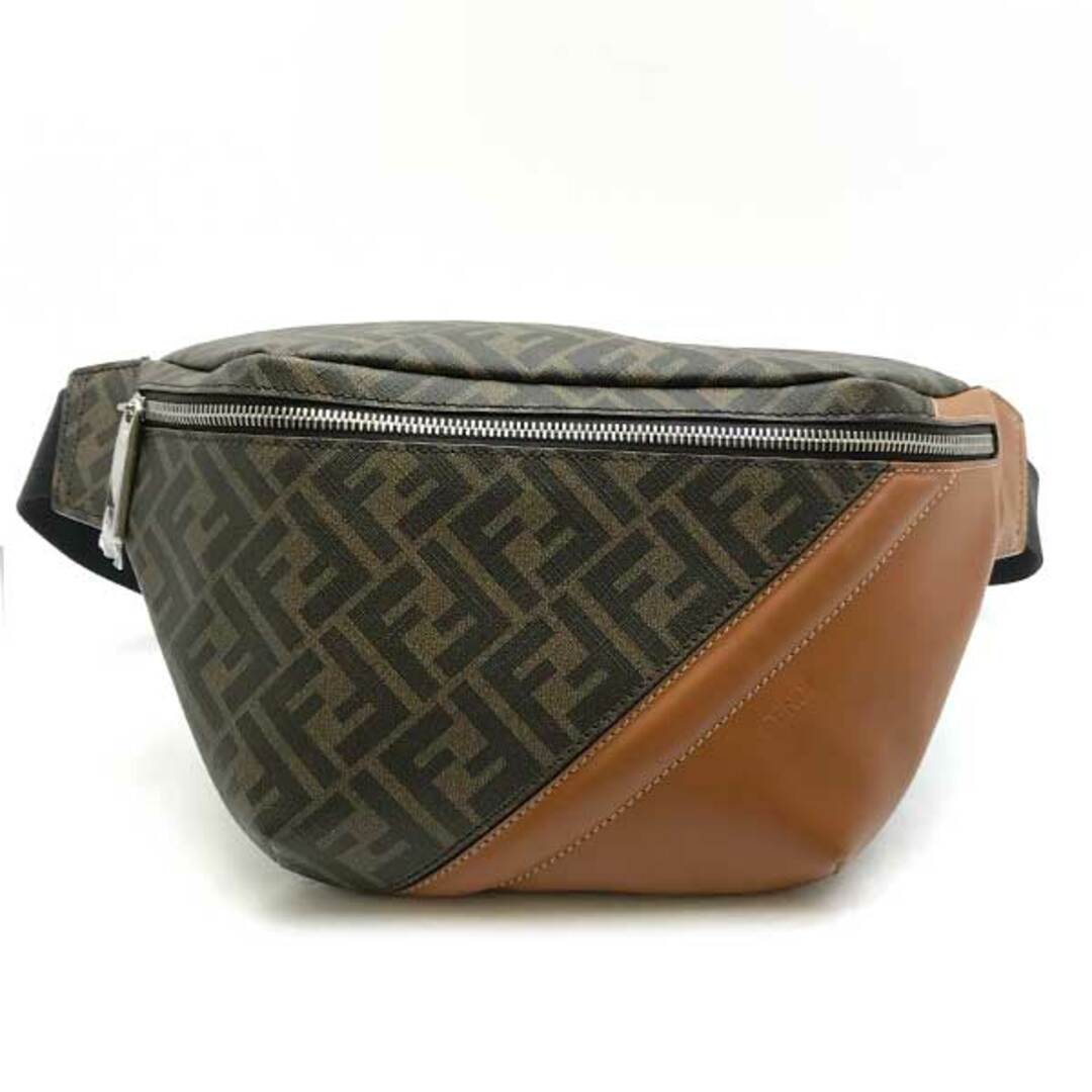 FENDI フェンディ ズッカ バッグ ポーチ レザー FF メンズ レディース 超美品】 FENDI フェンディ ズッカ柄 ウエストバッグ ボディ