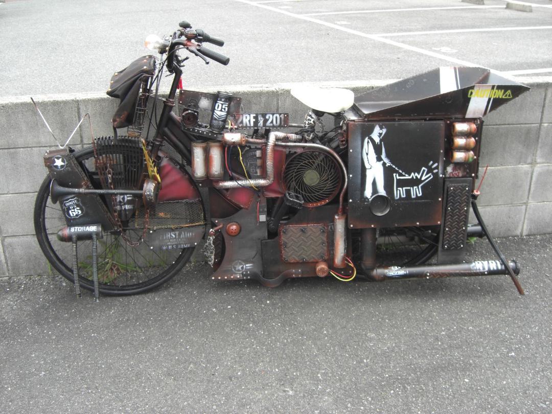 カスタム自転車 実動 5速 ジブリ感 スチームパンク 26インチ