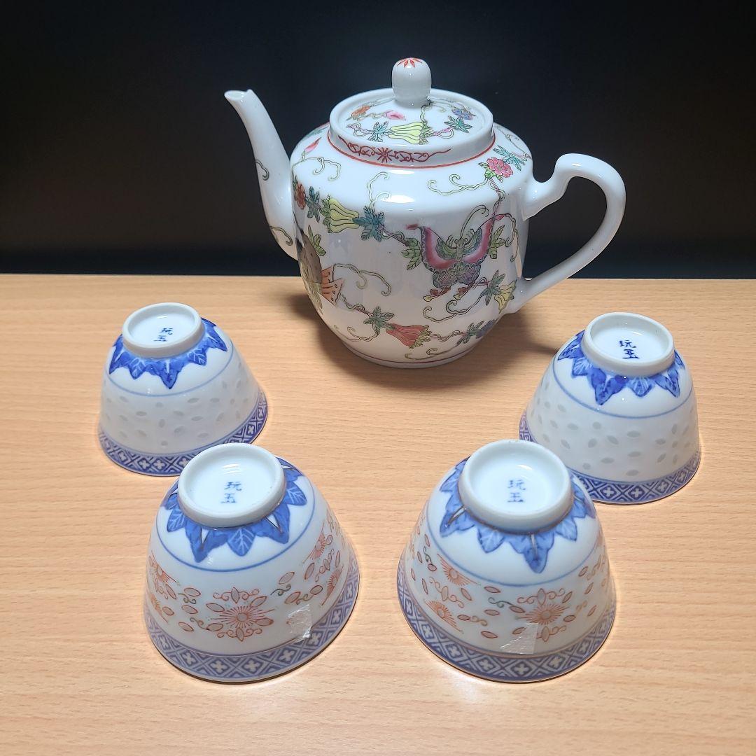 中国　景徳鎮製金彩茶碗四個+玩玉茶碗六個 Amazon.co.jp: 中国 景徳鎮製 蛍茶碗 5客 : ホーム＆キッチン