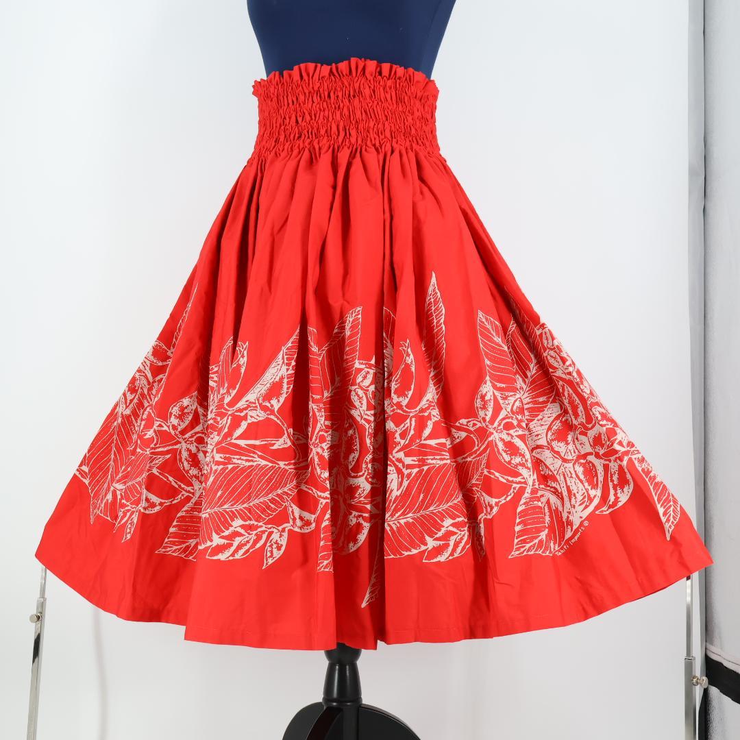 【美品 フラダンス衣装】レッド Tahiti Imports パウスカート 花柄 美品 フラダンス衣装】レッド Tahiti Imports パウスカート 花柄