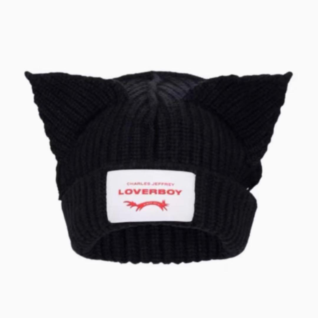 ☆Charles Jeffrey LOVERBOY☆猫耳 ビーニー ネックレス 送関込 CHARLES JEFFREY LOVERBOY ニット帽 ラバーボーイ ビーニー 猫耳