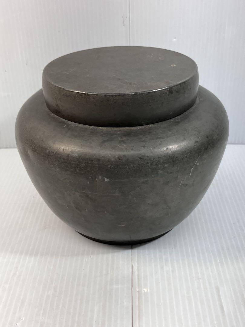 美品　茶道具　古錫　茶入　茶壷　茶心壺　煎茶道具　茶道　繊細な彫りが素敵な 煎茶道具 古錫 乾茂號造 茶壷 茶心壷 約288g F R5936 - メルカリ