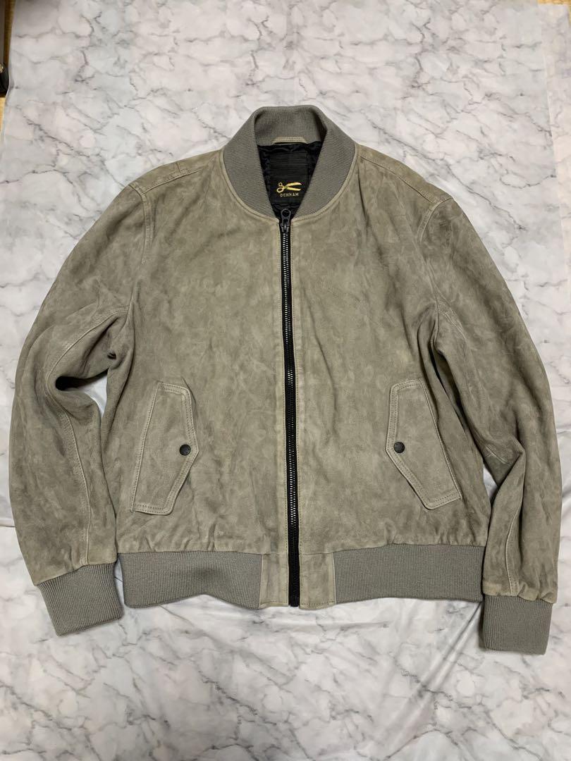 【希少】DENHAM デンハム やぎ革 ジャケット　XL グレー 希少】DENHAM デンハム やぎ革 ジャケット XL グレー（denham