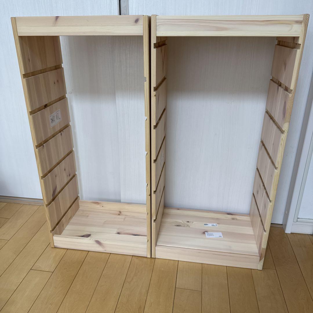 IKEA　トロファスト　外枠のみ　2個セット　棚板なし TROFAST トロファスト 収納コンビネーション 棚板付き, ホワイト