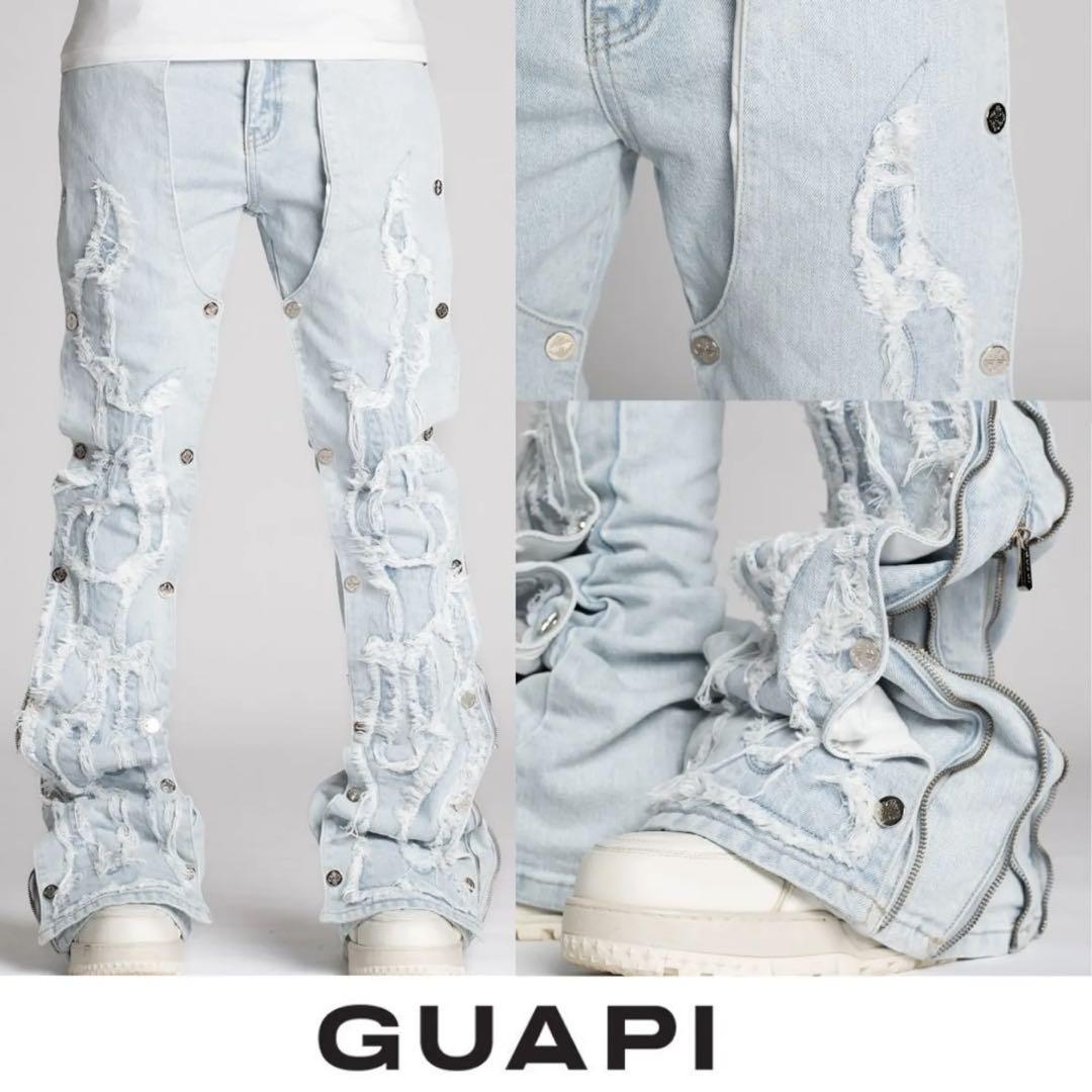 GUAPI ダメージ加工 ブーツカットデニム　28インチ GUAPI ダメージ加工 ブーツカットデニム 28インチ （理想の