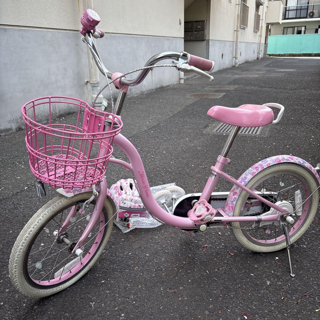 メゾピアノ16インチ幼児用自転車 ミラー、バスケット付き