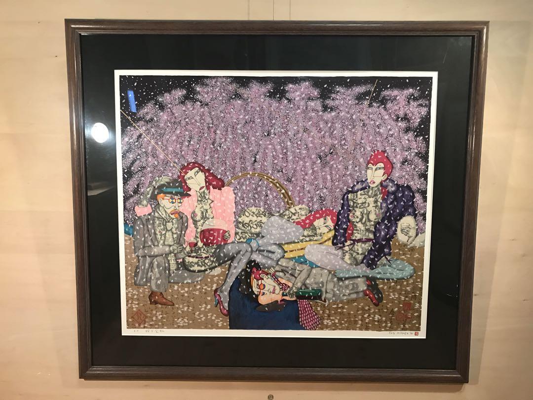 平賀敬　「裸婦」　リトグラフ　直筆サイン・落款・エディション有り 平賀敬 「桜花金虹」 リトグラフ 直筆サイン・落款